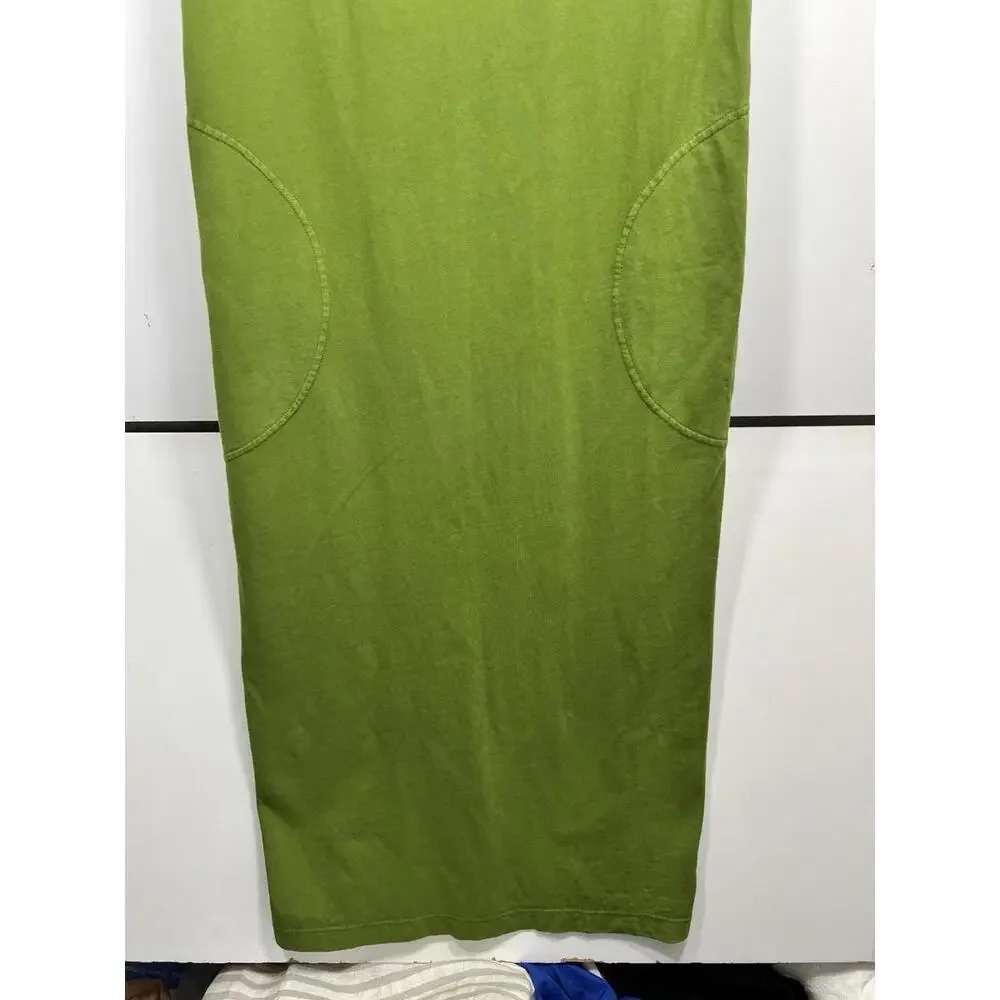 VELVET By Graham & Spencer Cotton Sleeveless Midi Dress Size Small Grass Green - Picture 3 of 9